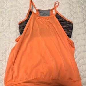 exercise tank with built in sports bra